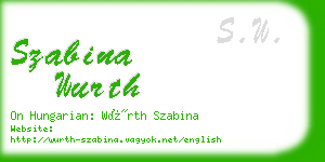 szabina wurth business card